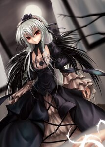 Rating: Safe Score: 0 Tags: 1girl black_dress dress expressionless flower frilled_sleeves frills full_moon hairband image joints lolita_hairband long_hair long_sleeves looking_at_viewer moon puffy_sleeves red_eyes rose silver_hair solo suigintou wings User: admin