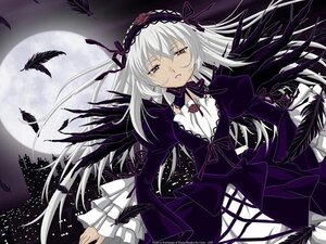 Rating: Safe Score: 0 Tags: 1girl black_ribbon black_wings dress feathers frills full_moon hairband image lolita_hairband long_hair long_sleeves looking_at_viewer moon night pink_eyes ribbon silver_hair sky solo suigintou wings User: admin