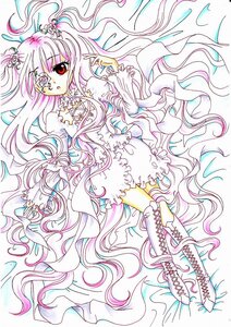 Rating: Safe Score: 0 Tags: 1girl boots cross-laced_footwear dress flower frills full_body hair_flower hair_ornament image kirakishou knee_boots long_hair pink_hair red_eyes rose solo traditional_media very_long_hair wavy_hair white_footwear User: admin