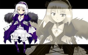 Rating: Safe Score: 0 Tags: 1girl black_wings blush dress frills full_body hairband image long_sleeves looking_at_viewer multiple_views ribbon solo standing suigintou white_background wings zoom_layer User: admin