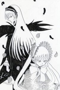 Rating: Safe Score: 0 Tags: 2girls black_wings dress feathered_wings feathers flower frills greyscale hairband image lolita_hairband long_hair long_sleeves looking_at_viewer monochrome multiple_girls pair petals shinku suigintou very_long_hair wings User: admin