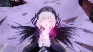 Rating: Safe Score: 0 Tags: 1girl :d black_dress black_ribbon black_wings blush closed_eyes dress frilled_sleeves frills hairband image long_hair long_sleeves open_mouth ribbon silver_hair smile solo suigintou very_long_hair wings User: admin