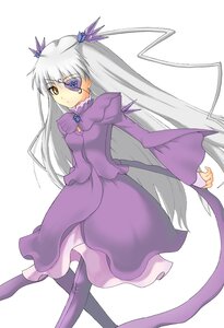 Rating: Safe Score: 0 Tags: 1girl artist_request barasuishou brown_eyes dress eyepatch hair_ornament image long_hair long_sleeves looking_at_viewer one_eye_covered photoshop_(medium) purple_dress purple_legwear ribbon rozen_maiden silver_hair solo standing striped very_long_hair white_background white_hair yellow_eyes User: admin