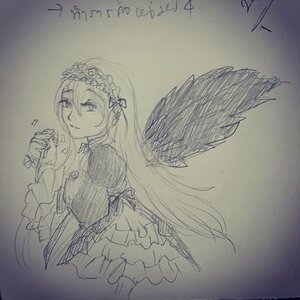 Rating: Safe Score: 0 Tags: 1girl bangs closed_mouth dress feathered_wings flower frills hairband holding image long_hair long_sleeves monochrome photo ribbon rose signature smile solo suigintou traditional_media very_long_hair wide_sleeves wings User: admin