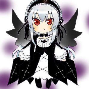 Rating: Safe Score: 0 Tags: 1girl black_dress black_wings chibi closed_mouth dress flower frills hairband image long_hair long_sleeves looking_at_viewer red_eyes rose silver_hair solo suigintou wings User: admin