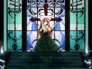 Rating: Safe Score: 0 Tags: 1girl artist_request brown_hair candle church cross dress flower green_dress hat heterochromia highres image long_hair long_sleeves looking_at_viewer photoshop_(medium) red_eyes rozen_maiden solo stairs suiseiseki very_long_hair watering_can User: admin