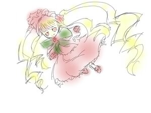 Rating: Safe Score: 0 Tags: 1girl blonde_hair bow dress full_body image long_hair long_sleeves looking_at_viewer red_dress shinku simple_background sketch smile solo standing twintails very_long_hair white_background User: admin