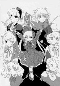 Rating: Safe Score: 0 Tags: 1girl bow dress drill_hair greyscale hat hina_ichigo image long_hair long_sleeves looking_at_viewer monochrome multiple shinku standing suigintou suiseiseki tagme very_long_hair wings User: admin