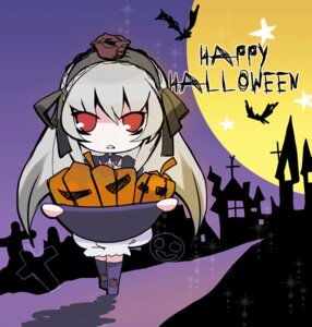 Rating: Safe Score: 0 Tags: 1girl bat chibi commentary_request dress flower grave hairband halloween happy_halloween image jack-o'-lantern long_hair moon pumpkin purple_background red_eyes room603 rose rozen_maiden silver_hair solo suigintou tombstone User: admin