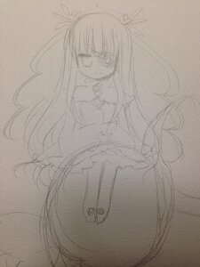 Rating: Safe Score: 0 Tags: 1girl barasuishou dress hair_ornament image lineart long_hair monochrome solo traditional_media twintails two_side_up very_long_hair User: admin