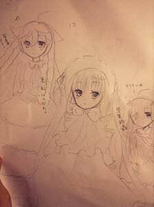 Rating: Safe Score: 0 Tags: 1girl ahoge blush bow dress expressionless image long_hair long_sleeves looking_at_viewer monochrome multiple sketch tagme User: admin