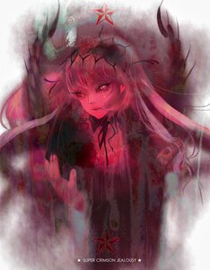 Rating: Safe Score: 0 Tags: 1girl 8981 bad_id bad_pixiv_id distortion dress hairband heart horns image long_hair looking_at_viewer mouth_hold rozen_maiden solo star_(symbol) suigintou wings User: admin
