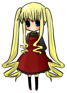 Rating: Safe Score: 0 Tags: 1girl black_legwear blonde_hair blue_eyes blush bowtie dress drill_hair full_body image long_hair long_sleeves looking_at_viewer red_dress shinku shoes sidelocks simple_background solo standing twintails very_long_hair white_background User: admin