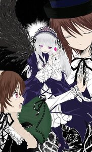 Rating: Safe Score: 0 Tags: black_wings brown_hair closed_eyes dress flower frills hairband image long_hair long_sleeves multiple multiple_girls pink_eyes ribbon rose silver_hair suigintou suiseiseki tagme very_long_hair wings User: admin