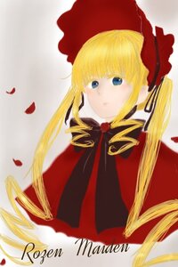 Rating: Safe Score: 0 Tags: 1girl blonde_hair blue_eyes bonnet bow bowtie drill_hair image long_hair long_sleeves petals shinku sidelocks solo twin_drills twintails upper_body User: admin