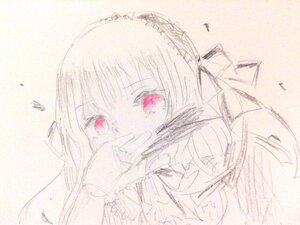 Rating: Safe Score: 0 Tags: 1girl akemi_homura auto_tagged eighth_note feathers gloves image looking_at_viewer musical_note red_eyes ribbon simple_background solo suigintou traditional_media User: admin