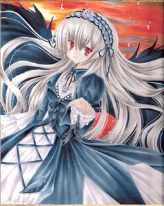 Rating: Safe Score: 0 Tags: 1girl black_ribbon black_wings blurry depth_of_field dress floating_hair flower frills hairband image juliet_sleeves long_hair long_sleeves looking_at_viewer puffy_sleeves red_eyes ribbon rose silver_hair smile solo suigintou traditional_media very_long_hair wings User: admin