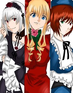 Rating: Safe Score: 0 Tags: blonde_hair blue_eyes bow dress flower frills green_eyes heterochromia image long_hair long_sleeves multiple multiple_girls red_eyes red_flower red_rose rose shinku silver_hair smile souseiseki suigintou tagme User: admin