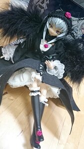 Rating: Safe Score: 3 Tags: 1girl black_wings bloomers boots doll doll_joints dress frills gothic_lolita hairband joints lolita_fashion long_hair looking_at_viewer rose silver_hair sitting solo suigintou underwear wings User: admin