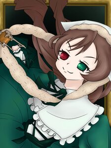 Rating: Safe Score: 0 Tags: 1girl brown_hair dress frills green_dress green_eyes head_scarf heterochromia image long_hair long_sleeves looking_at_viewer red_eyes ribbon smile solo suiseiseki twintails User: admin