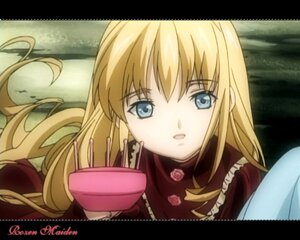 Rating: Safe Score: 0 Tags: 1girl blonde_hair blue_eyes cup image letterboxed long_hair looking_at_viewer open_mouth shinku solo teacup User: admin