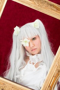 Rating: Safe Score: 0 Tags: 1girl bangs closed_mouth flower frame hair_flower hair_ornament kirakishou lace lips long_hair looking_at_viewer red_lips solo upper_body white_dress white_flower white_hair User: admin