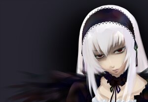 Rating: Safe Score: 0 Tags: 1girl bangs black_ribbon black_wings closed_mouth detached_collar dress frills hairband image long_hair looking_at_viewer portrait red_eyes ribbon simple_background solo suigintou wings User: admin