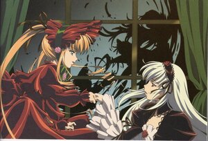 Rating: Safe Score: 0 Tags: 2girls black_wings blonde_hair bow dress feathers flower frills hairband image long_hair long_sleeves looking_at_another multiple_girls pair profile red_dress shinku silver_hair suigintou very_long_hair wings User: admin