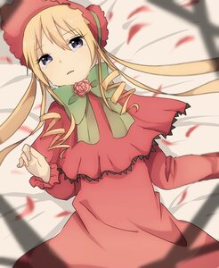 Rating: Safe Score: 0 Tags: 1girl blonde_hair blue_eyes blurry blurry_background blurry_foreground bow bowtie capelet depth_of_field dress drill_hair flower green_bow green_neckwear image long_hair long_sleeves looking_at_viewer motion_blur red_capelet red_dress shinku sidelocks solo tears User: admin