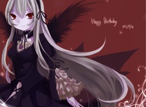 Rating: Safe Score: 0 Tags: 1girl black_dress black_ribbon black_wings detached_collar dress flower frills hairband image long_hair long_sleeves looking_at_viewer red_eyes ribbon rose smile solo suigintou very_long_hair wings User: admin