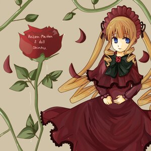 Rating: Safe Score: 0 Tags: 1girl blonde_hair blue_eyes bonnet bow bowtie capelet dress drill_hair flower image leaf long_hair long_sleeves looking_at_viewer plant red_dress rose shinku solo twin_drills twintails vines User: admin