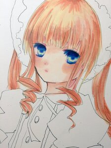 Rating: Safe Score: 0 Tags: 1girl :o bangs blonde_hair blue_eyes blush buttons drill_hair eyebrows_visible_through_hair image long_hair looking_at_viewer marker_(medium) photo shinku simple_background solo traditional_media twin_drills twintails upper_body watercolor_(medium) User: admin