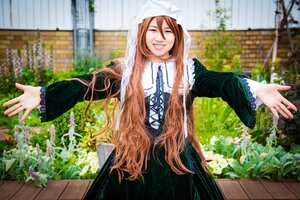 Rating: Safe Score: 0 Tags: 1girl blurry brown_hair building closed_eyes depth_of_field dress flower long_hair long_sleeves outdoors outstretched_arms smile solo suiseiseki User: admin