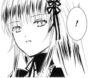 Rating: Safe Score: 0 Tags: 1girl bangs eyebrows_visible_through_hair greyscale hair_ribbon image long_hair looking_at_viewer monochrome ribbon simple_background solo suigintou white_background User: admin