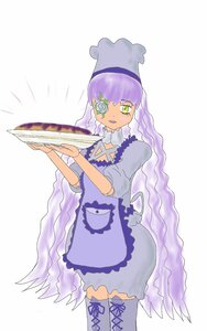 Rating: Safe Score: 0 Tags: 1girl boots dress eyepatch food image kirakishou long_hair purple_hair solo striped thigh_boots thighhighs yellow_eyes User: admin