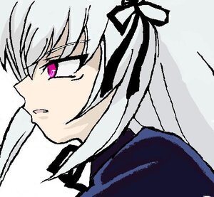 Rating: Safe Score: 0 Tags: 1girl black_ribbon blush face hair_ribbon image open_mouth portrait profile purple_eyes ribbon silver_hair solo suigintou User: admin