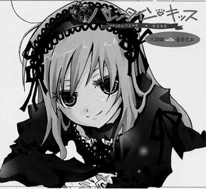 Rating: Safe Score: 0 Tags: 1girl closed_mouth flower greyscale hairband image lolita_hairband looking_at_viewer monochrome ribbon rose simple_background smile solo suigintou upper_body User: admin