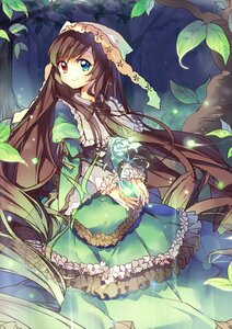 Rating: Safe Score: 0 Tags: 1girl bad_id bad_pixiv_id blue_eyes brown_hair capelet dress energy_ball forest frilled_dress frills green_dress hat hat_ribbon heterochromia image juliet_sleeves lights long_hair long_sleeves looking_at_viewer nature pf photoshop_(medium) plant puffy_sleeves red_eyes ribbon rozen_maiden smile solo suiseiseki very_long_hair vines watering_can User: admin