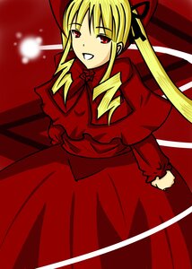 Rating: Safe Score: 0 Tags: 1girl :d blonde_hair bow dress drill_hair hair_ribbon image long_hair long_sleeves looking_at_viewer open_mouth red_dress red_eyes ribbon shinku smile solo twintails User: admin