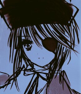 Rating: Safe Score: 0 Tags: 1girl bangs blue_background blue_theme closed_mouth costume_switch hat image monochrome rain simple_background solo User: admin