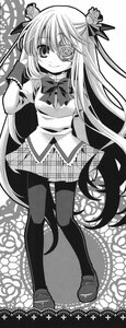 Rating: Safe Score: 0 Tags: 1girl barasuishou bow eyepatch flower greyscale hair_ribbon image loafers long_hair monochrome pantyhose plaid ribbon rose school_uniform shoes skirt smile solo standing very_long_hair User: admin