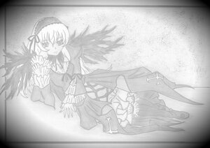 Rating: Safe Score: 0 Tags: 1girl auto_tagged boots dress frills full_body greyscale hairband image long_hair long_sleeves monochrome ribbon solo suigintou very_long_hair wings User: admin