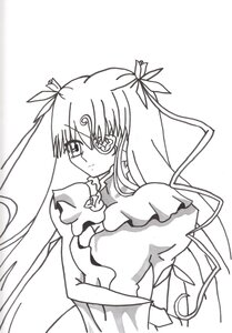 Rating: Safe Score: 0 Tags: 1girl auto_tagged barasuishou dress frills greyscale hair_ribbon image long_hair long_sleeves looking_at_viewer monochrome ribbon simple_background solo striped twintails two_side_up upper_body very_long_hair white_background User: admin
