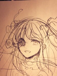 Rating: Safe Score: 0 Tags: 1girl flower hair_ornament image kirakishou long_hair looking_at_viewer open_mouth rose simple_background sketch solo traditional_media User: admin