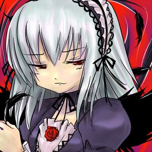 Rating: Safe Score: 0 Tags: 1girl black_dress black_wings dress flower frills hairband image juliet_sleeves lolita_hairband long_hair long_sleeves puffy_sleeves red_eyes red_flower red_rose ribbon rose silver_hair simple_background smile solo suigintou upper_body wings User: admin