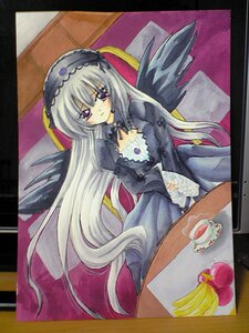 Rating: Safe Score: 0 Tags: 1girl black_wings cup dress frills hairband image long_hair long_sleeves looking_at_viewer marker_(medium) saucer shikishi silver_hair sitting solo suigintou table tea teacup traditional_media very_long_hair wings User: admin