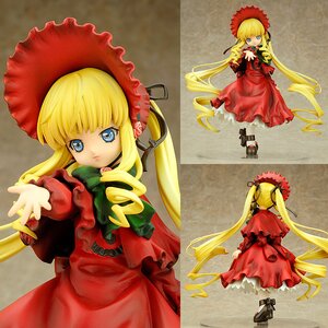 Rating: Safe Score: 0 Tags: 1girl bangs blonde_hair blue_eyes bonnet bow doll dress drill_hair full_body green_bow green_neckwear long_hair long_sleeves looking_at_viewer photo red_dress shinku shoes solo standing twintails User: admin