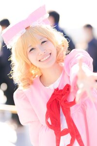 Rating: Safe Score: 0 Tags: 1girl blonde_hair blurry blurry_background blurry_foreground depth_of_field dress grin hat hinaichigo photo ribbon smile solo striped teeth vertical_stripes User: admin