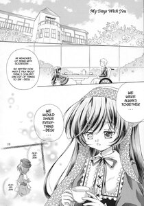 Rating: Safe Score: 0 Tags: comic cup doujinshi doujinshi_#104 english_text flower greyscale hat hong_meiling image long_hair monochrome multiple multiple_girls patchouli_knowledge ranguage ribbon saucer teacup watering_can User: admin