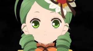 Rating: Safe Score: 0 Tags: 1girl :< blush drill_hair face flower green_eyes green_hair hair_flower hair_ornament image kanaria looking_at_viewer portrait ribbon rose simple_background solo twin_drills User: admin
